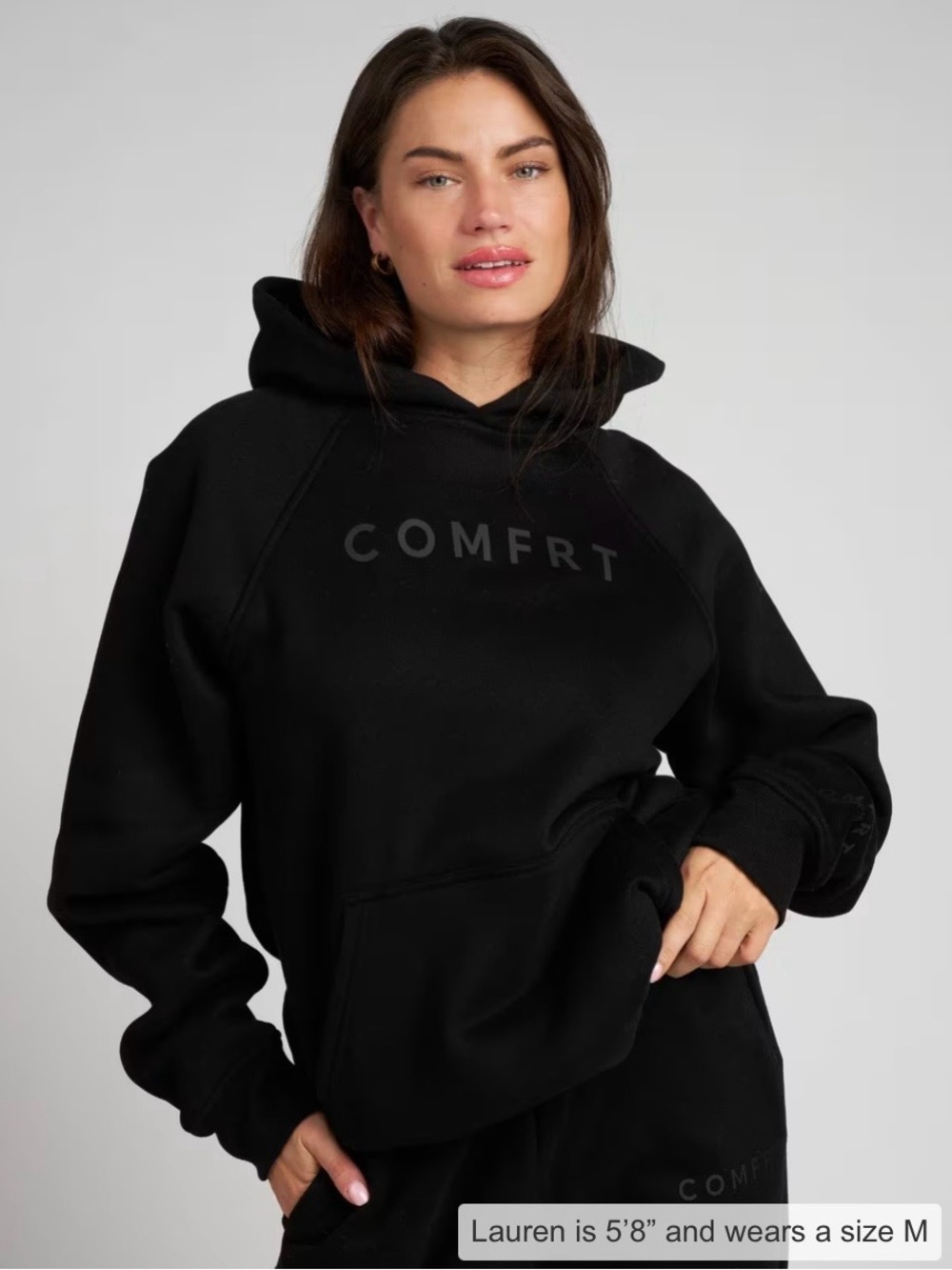 COMFRT Women's Black Hoodie Sweatshirt - Picture 3 of 3